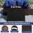 5 PCS Patio Furniture Set Heavy-duty Frame Rattan Sofa Set with 60,000 BTU Firepit Table Navy-2018112006