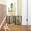 Barrière pour animaux autoportante brun foncé - pliante pour les portes qui maintient une maison propre et ordonnée