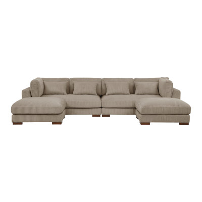 Croy 137" Wide Symmetrical Modular Corner Sectional with Ottoman