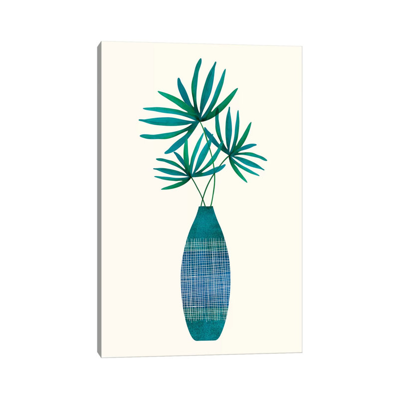 Emerald Flora by Modern Tropical - Wrapped Canvas Print, 20.32 cm H x 30.48 cm W