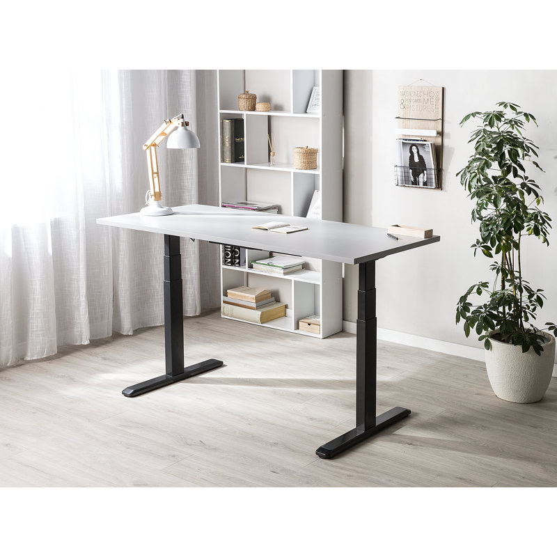 Warminster Adjustable Metal Base Standing Desk, 120cm H x 160cm W x 72cm D, Black
