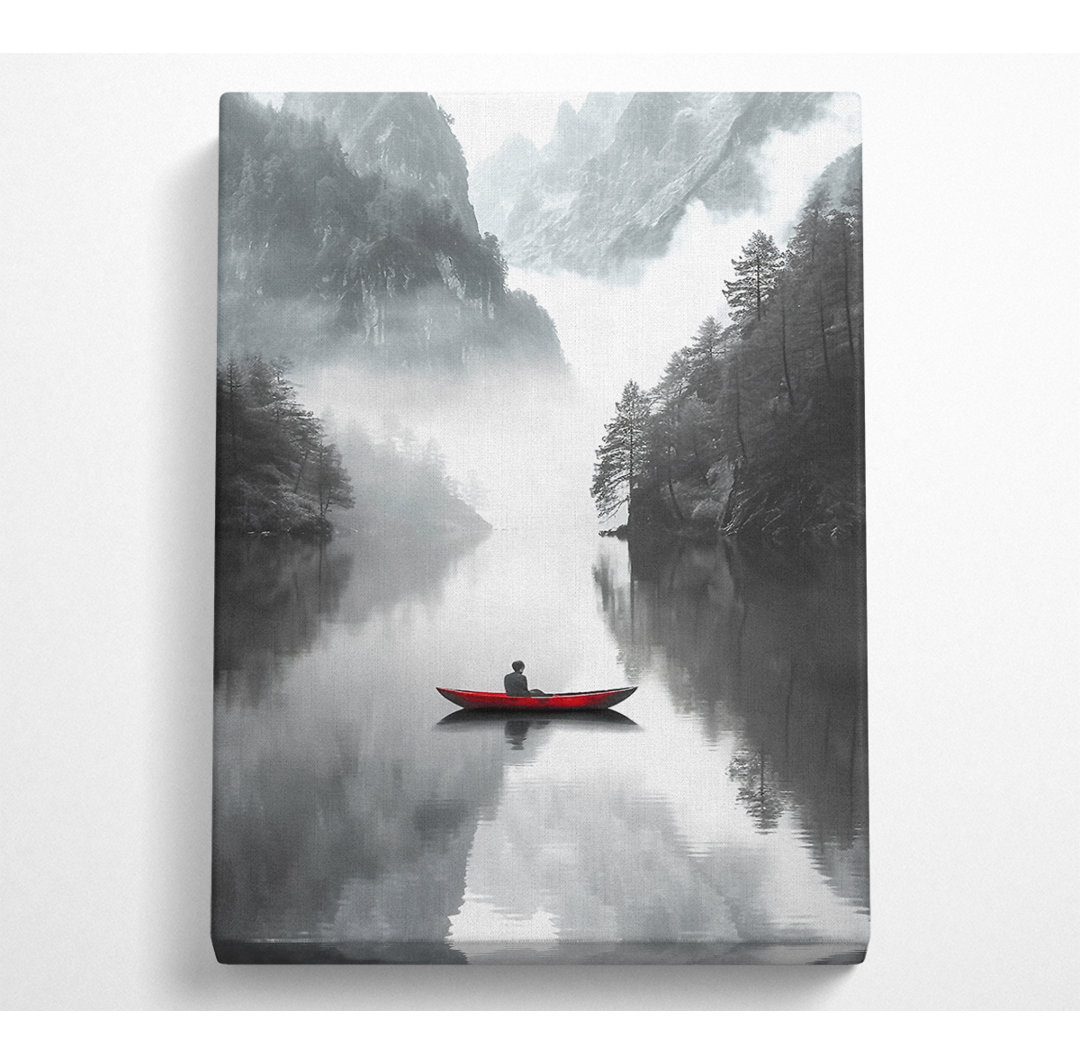 Red Boat Mist - Einzelner Bilderrahmen Kunstdrucke auf Leinwand