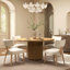 Chaise de salle à manger rembourrée à dossier divisé, ensemble de 2, en travertine beige Louise