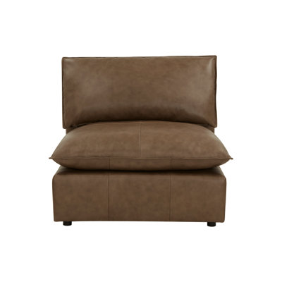 Hadleigh Brown Leather Armless Chair