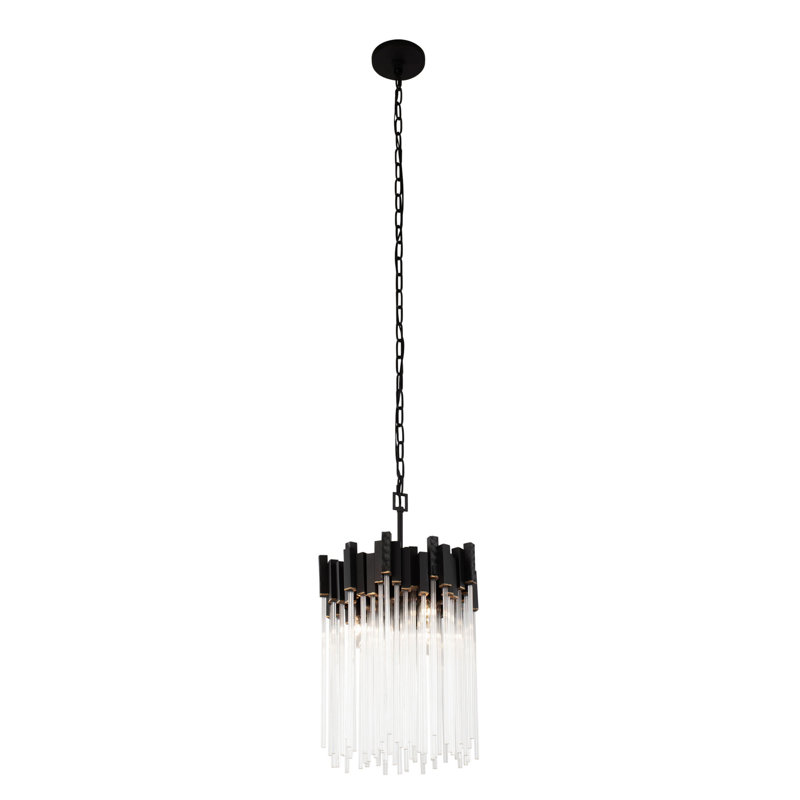 Matrix Pendant - 14"D x 14"W x 17"H - Matte Black/French Gold, Matte Black/French Gold