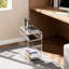 Table d'appoint mince en acrylique transparent pour les petits espaces, table de bout étroite étroite ou table de chevet moderne pour la chambre à coucher et le salon, meubles peu encombrants
