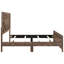 Cadre contemporain de taille grand lit brun rustique contemporain avec placage en bois pour la chambre à coucher, accessoire avec tête de lit, rails, sommier requis-1345427447-1345427444