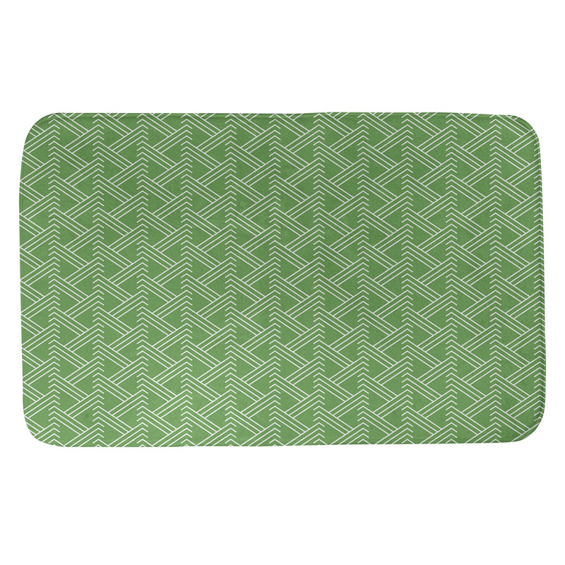 Tapis pour salle de bain Zig Zag, Vert/blanc, l 17 po x L 24 po