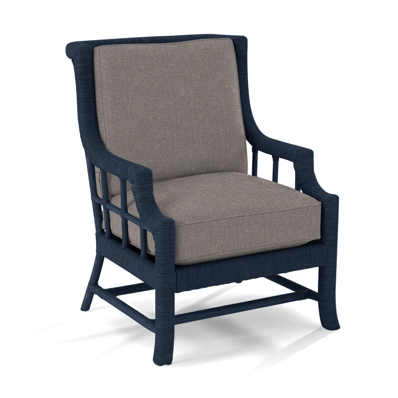 Lafayette Armchair, Navy, White Performance Fabric; 0851-94