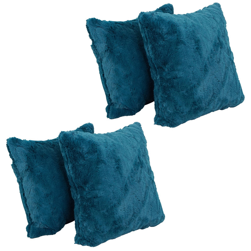 Coussins en fourrure de polyester 55_17 pouces, Naples Caspia