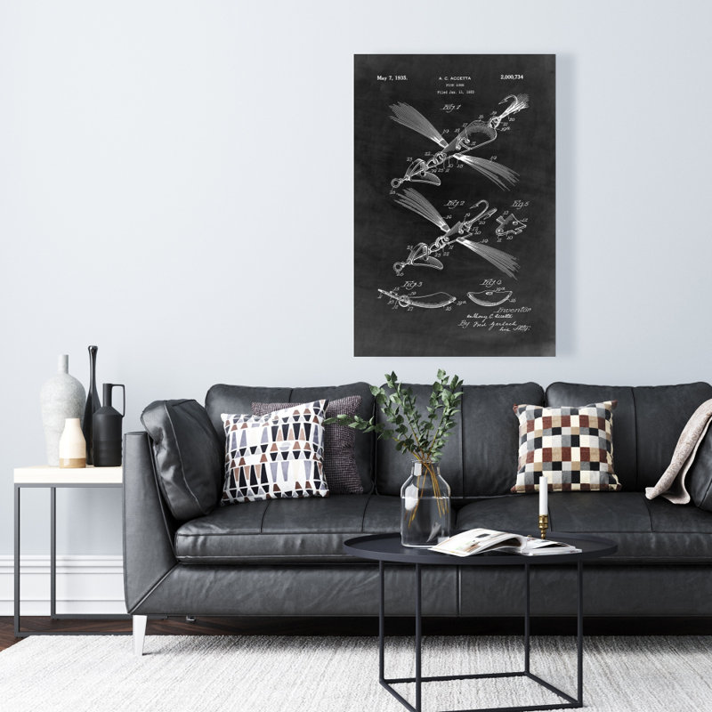 Toile rétro «Blue Fish Lure» | Art mural Home Decor