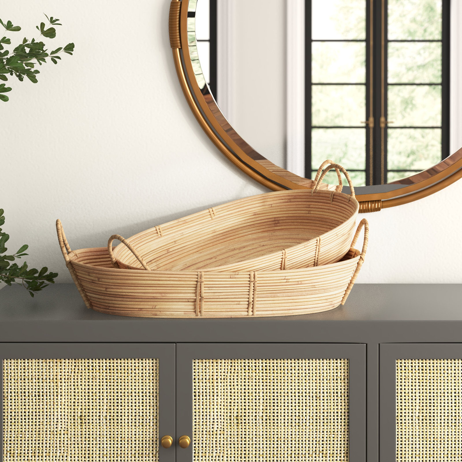 Deirdre Rattan Decorative Tray