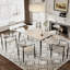 Ensemble de salle à manger 7 pièces avec table de salle à manger en pierre frittée extensible Blatherwick et 6 chaises en tissu-1652767796-1652764868
