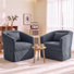 360° Swivel Linen Accent Armchairs With Thick Padding & Skirted Base (Set of 2)