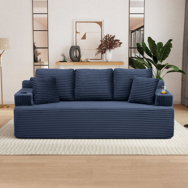 Canapé Boneless, Bleu, H 35,8 po x l 86,2 po x P 36,6 po 