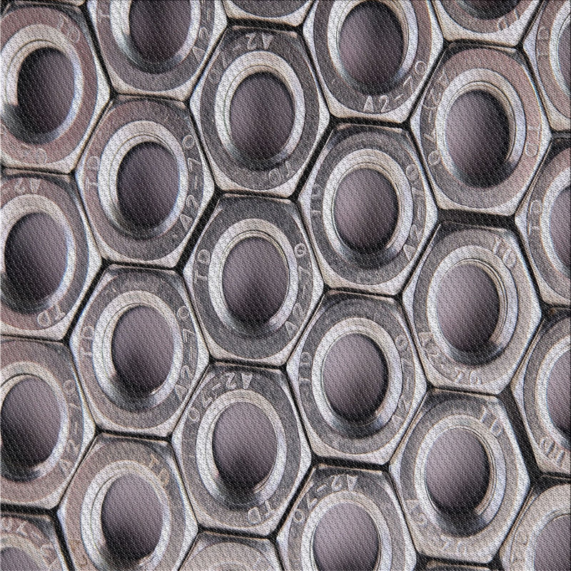 Tapis gris/brun tissé à la machine, Carré 8 pi