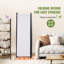 Paravent de 1,70 m (5,6 pi) pliable en tissu blanc, pour bureau, chambre, salle à manger, bureau, autoportant, blanc-177403588