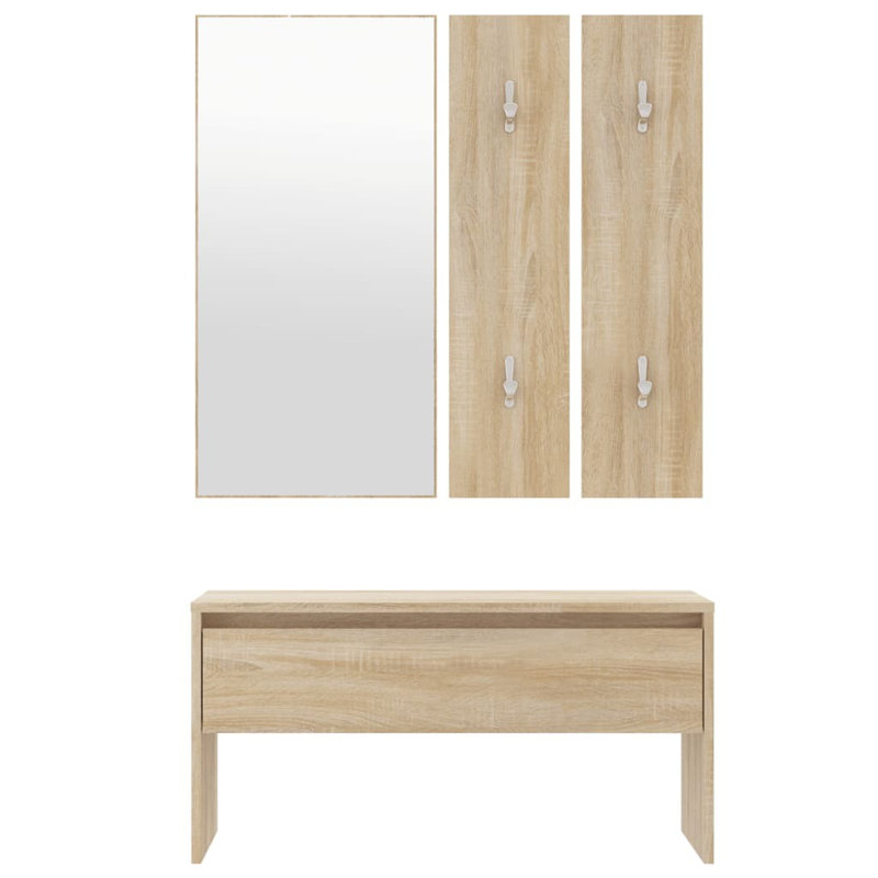 Ivens vidaXL Hallway Furniture Set Engineered Wood, Oak