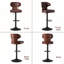 Ensemble de 2 tabourets de bar pivotants à hauteur réglable avec dossier, repose-pieds et revêtement en similicuir pour plus de confort et de style