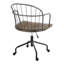 Chaise de bureau réglable en hauteur, monobloc, noire, en métal et bois, avec base pivotante réglable et dossier à barreaux.