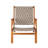 Patio Sense Vega Natural Stain Chair ,Acacia Wood Construction ,Woven Web Seat- Navy Blue Cording-80810317