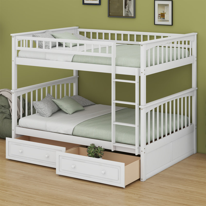 Bunk Bed With Drawers, Convertible Beds, White