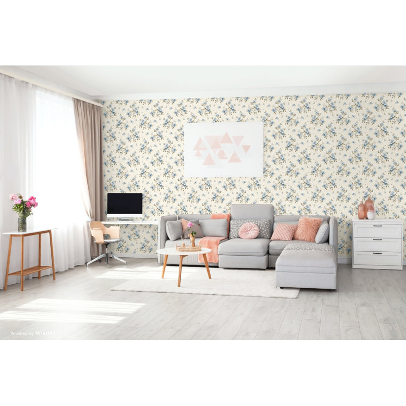 Bastogne 10m x 53cm Wallpaper Roll, Blue