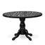 L'ensemble de table de salle à manger 3 pièces comprend une table de salle à manger à piédestal et 2 chaises de cuisine à dossier Napoléon, finition noire.-1701862789