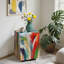Table basse carrée moderne en verre et table de bout 22 "H Graffiti Abstract Art, ensemble de 2 pièces