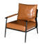 Chaise d'appoint en similicuir brun avec structure rembourrée et en métal, idéale pour les espaces de vie Pièce moderne de style Mid-Century - Structure stable Conception élégante