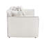 Causeuse en chenille beige avec 4 coussins