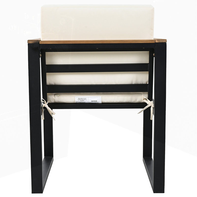 Ensemble repas d'extérieur 7 pièces avec coussins de patio amovibles, Beige