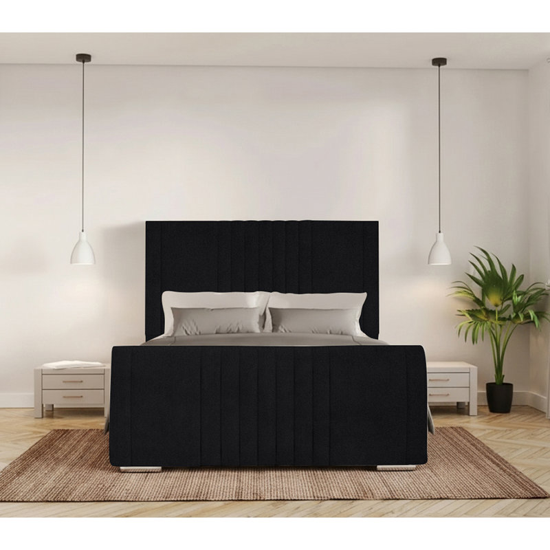 Ganador Upholstered Bed, Black, Double (4'6)