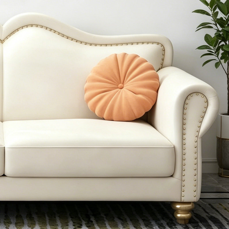 Canapé moderne blanc cassé de luxe moderne, 64.96" W, Gold