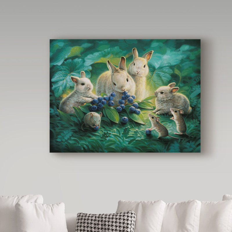 Impression sur toile tendue, "Blueberry lunch" par Hilkiah, H 14 po x l 19 po x P 2 po