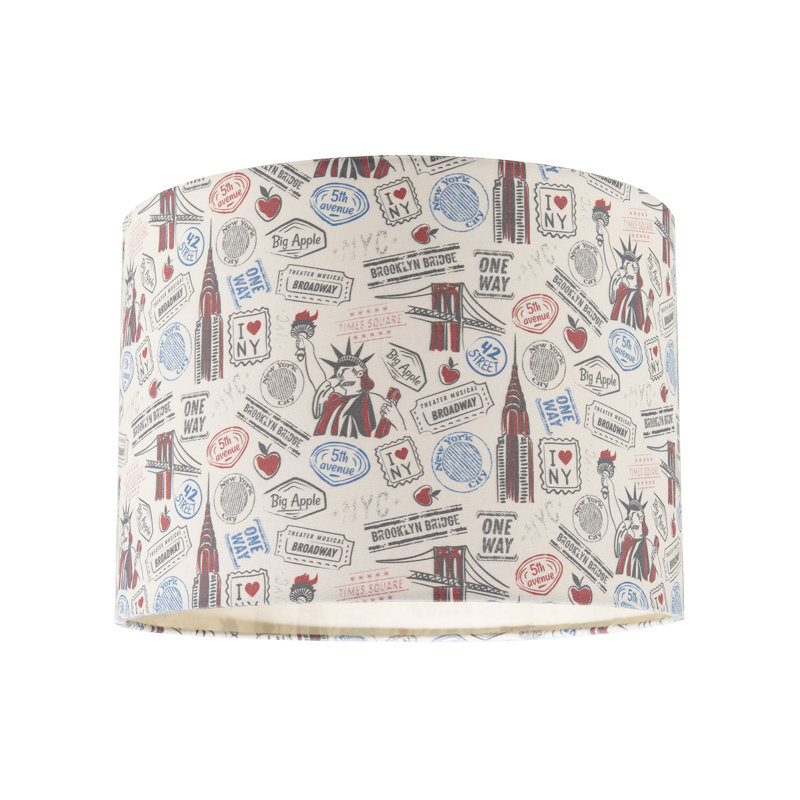 18 cm H Drum Fabric Lamp Shade ( No Direct Attachment Method ) in Red