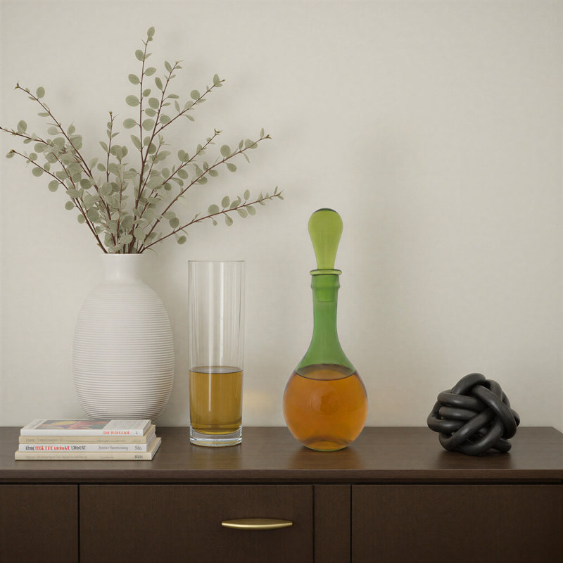 Carafe ronde en verre avec bouchon