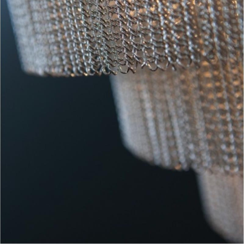 Lustre tambour clair, Nickel poli, Feuille d'or, 32" Wide x 12" Height