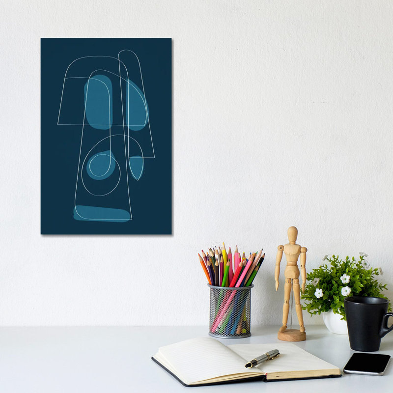 Navy Blue Abstract I by EmcDesignLab - Wrapped Canvas Gallery-Wrapped Canvas Giclée, 30.48 cm H x 20.32 cm W
