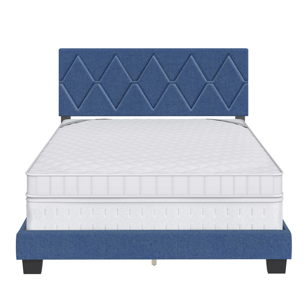 Diamond Linen Upholstered Platform Bed Frame with Adjustable Headboard - Boyd Sleep Boyd Sleep 