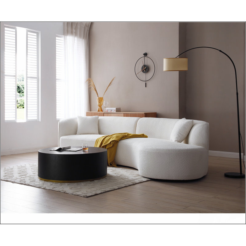 Ensemble de canapé courbé et méridienne 2 pièces Upholstery