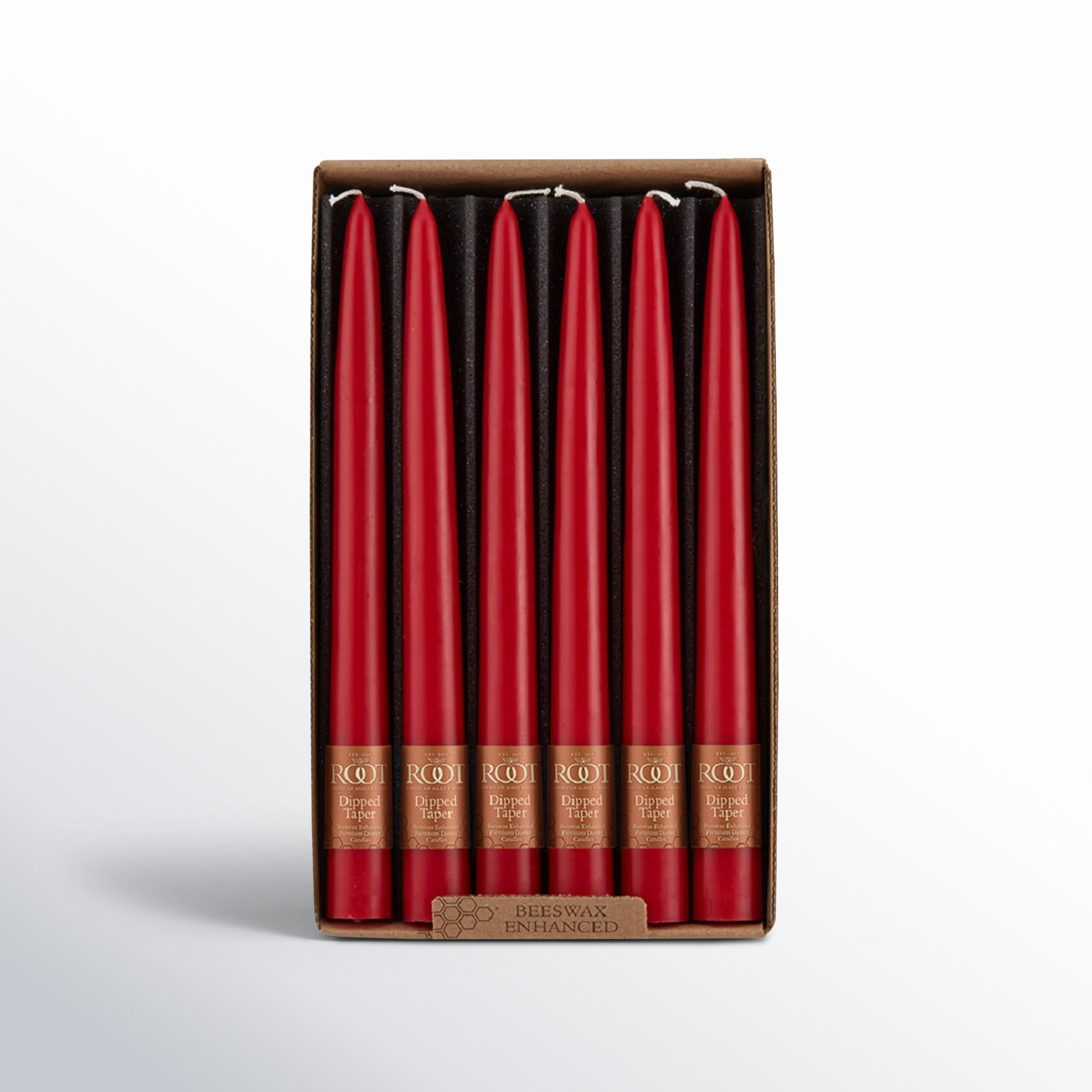Unscented Taper Candle Set, Red, 9" H x 0.88" W x 0.88" D