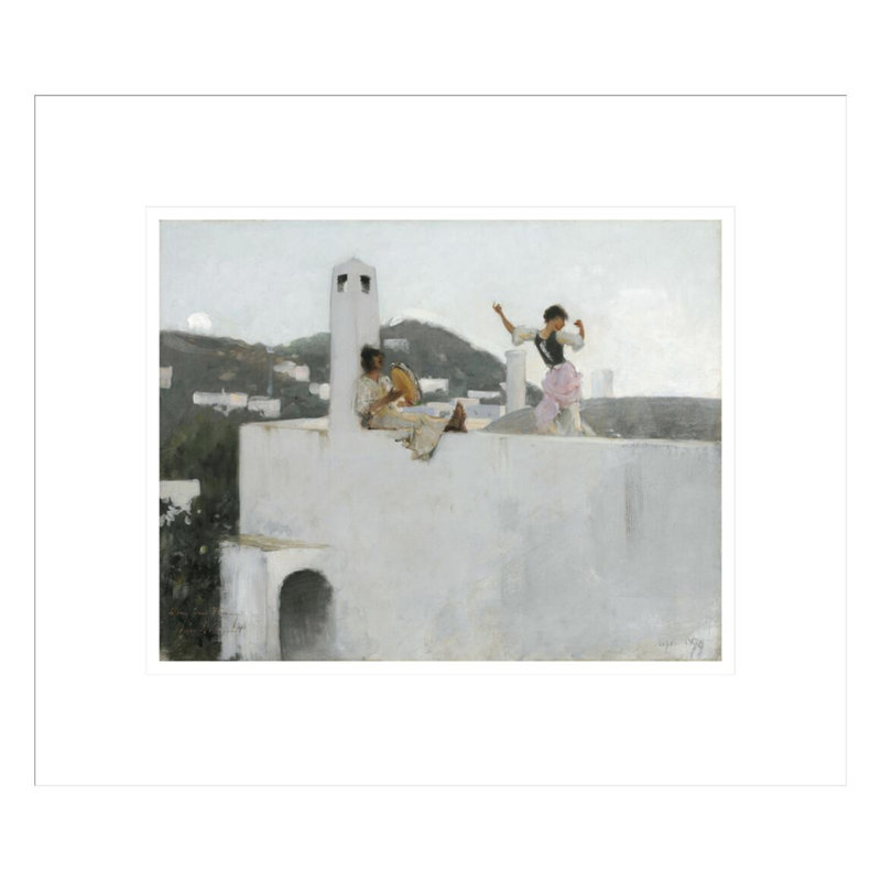 «Capri Girl on a Rooftop» par John Singer Sargent, impression giclée encadrée, H 13,75 po x l 15,94 po