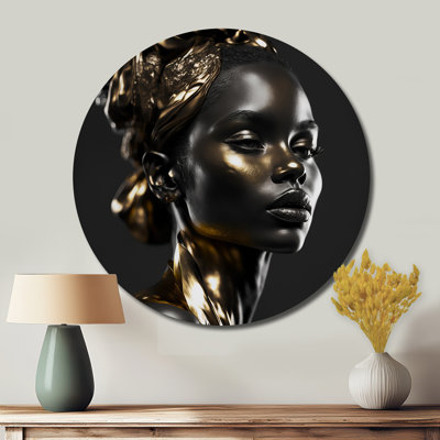 Noir et or élégance VII - mode ronde, art en métal