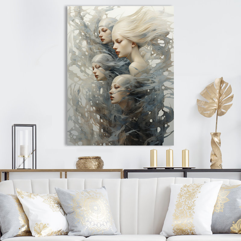 «Woman Mermaids Expression» sur toile, Toile tendue, H 20 po x l 12 po x P 1 po
