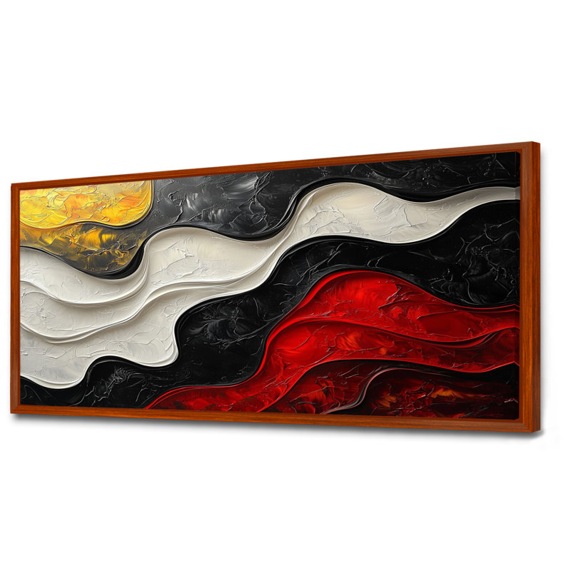 Westrick - Abstract Canvas Art Print, Brun, H 28 po x l 60 po, Floater Framed