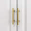Grande armoire d'angle avec poignées et tiroirs dorés - l 98,4 po x H 74,2 po
