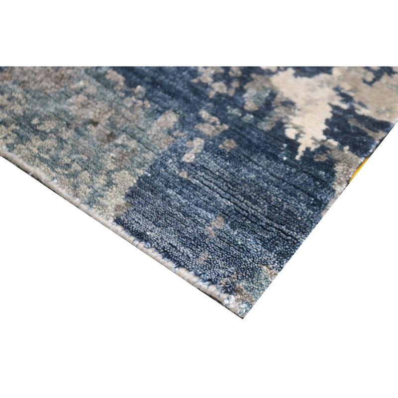 Abstract Area Rug in Dark Blue/Gray, Rectangle 5' x 7'