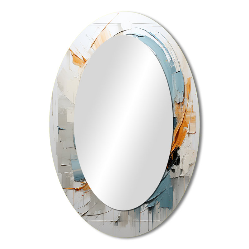 Whispering Motion - Yellow Oval Wall Mirror Decor, 36" x 24"
