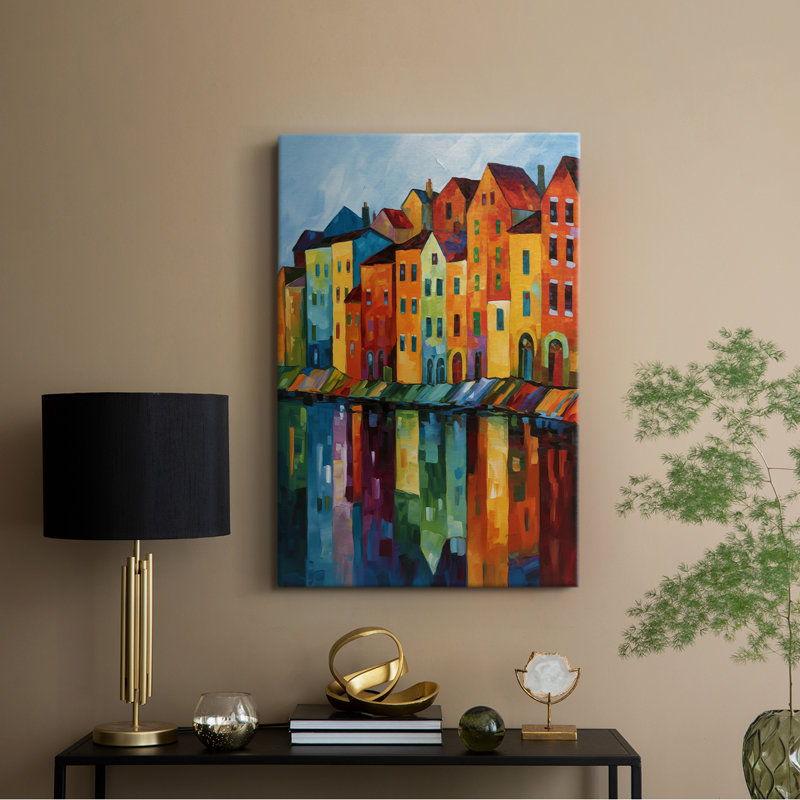 Paysages série CCLxxxv - Toile tendue avec châssis de qualité supérieure - Prêt à être accroché, H 60 po x l 40 po
